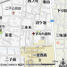 愛知県一宮市萩原町萩原三味南19周辺の地図