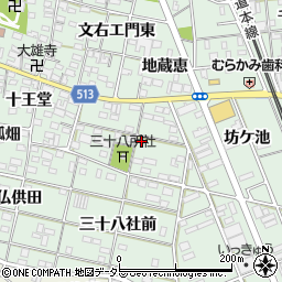 愛知県一宮市大和町妙興寺三十八社周辺の地図