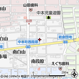 愛知県岩倉市中本町東葭原周辺の地図