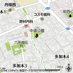 中道公園トイレ周辺の地図