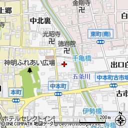 愛知県岩倉市中本町中市場37周辺の地図