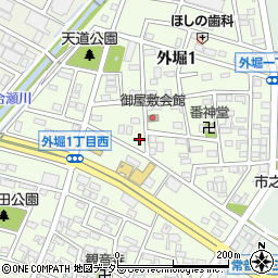 愛知県小牧市外堀周辺の地図