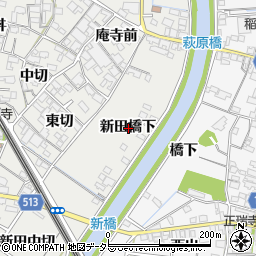 愛知県一宮市明地新田橋下周辺の地図