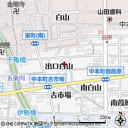 愛知県岩倉市中本町出口白山7-19周辺の地図