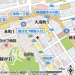 神奈川県横須賀市大滝町周辺の地図