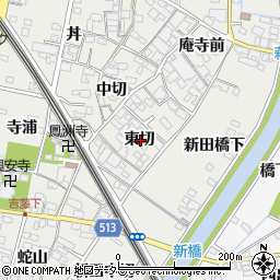 愛知県一宮市明地東切周辺の地図