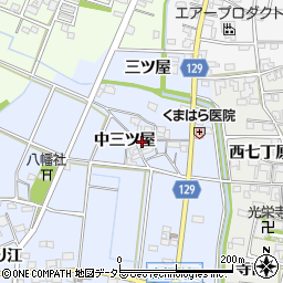 愛知県一宮市上祖父江北三ツ屋89周辺の地図