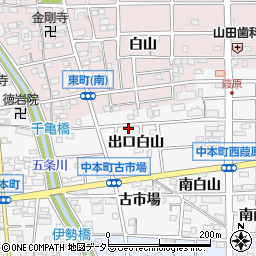 愛知県岩倉市中本町出口白山7-12周辺の地図