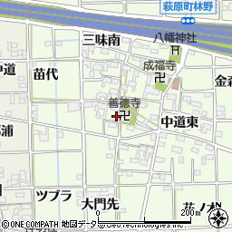 愛知県一宮市萩原町林野中道西周辺の地図