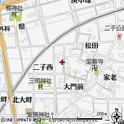 愛知県一宮市萩原町萩原二子西周辺の地図