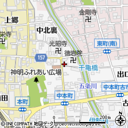 愛知県岩倉市中本町中市場44周辺の地図