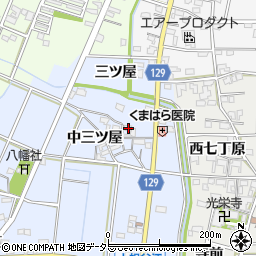 愛知県一宮市上祖父江北三ツ屋92周辺の地図