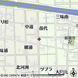 愛知県一宮市萩原町林野苗代周辺の地図