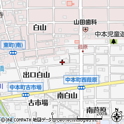 愛知県岩倉市中本町北白山周辺の地図