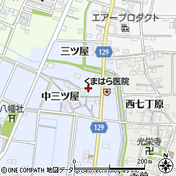 愛知県一宮市上祖父江北三ツ屋周辺の地図