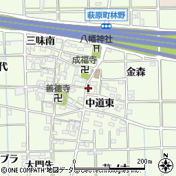 愛知県一宮市萩原町林野中道東周辺の地図