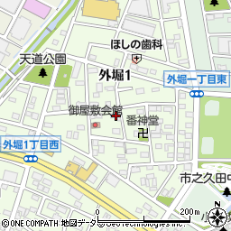 愛知県小牧市外堀1丁目101周辺の地図