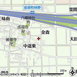 愛知県一宮市萩原町林野金森周辺の地図
