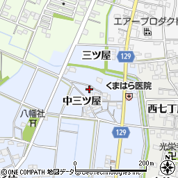 愛知県一宮市上祖父江北三ツ屋80周辺の地図