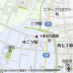 愛知県一宮市上祖父江北三ツ屋87周辺の地図