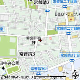 愛知県小牧市常普請3丁目43周辺の地図