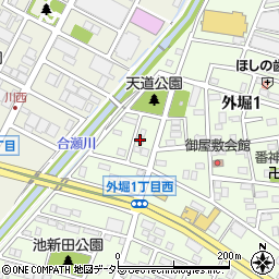 愛知県小牧市外堀1丁目190周辺の地図