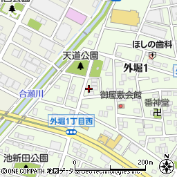 愛知県小牧市外堀1丁目79周辺の地図