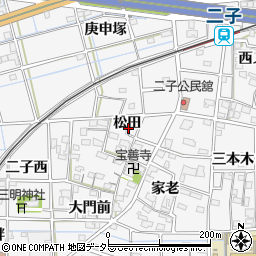愛知県一宮市萩原町萩原松田2705周辺の地図