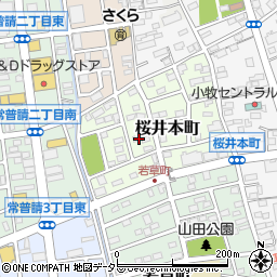 愛知県小牧市桜井本町周辺の地図