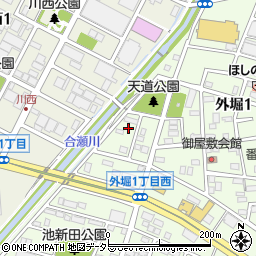 愛知県小牧市外堀1丁目194周辺の地図