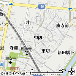 愛知県一宮市明地中切周辺の地図