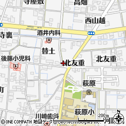 愛知県一宮市萩原町萩原替土56周辺の地図