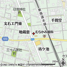 愛知県一宮市大和町妙興寺地蔵恵76周辺の地図