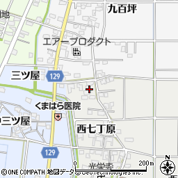 愛知県一宮市明地西七丁原35周辺の地図