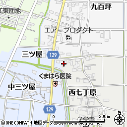 愛知県一宮市明地西七丁原1周辺の地図