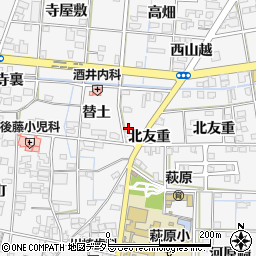 愛知県一宮市萩原町萩原替土57周辺の地図