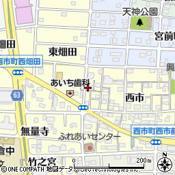 愛知県岩倉市西市町東畑田周辺の地図