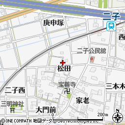 愛知県一宮市萩原町萩原松田45周辺の地図