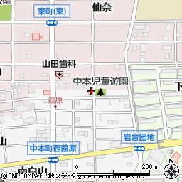 愛知県岩倉市中本町葭原周辺の地図