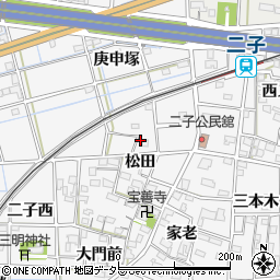 愛知県一宮市萩原町萩原松田46周辺の地図