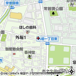 愛知県小牧市外堀1丁目52周辺の地図