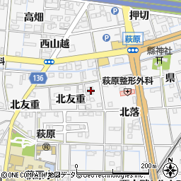 愛知県一宮市萩原町萩原友重周辺の地図