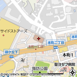 横須賀市点字図書館周辺の地図