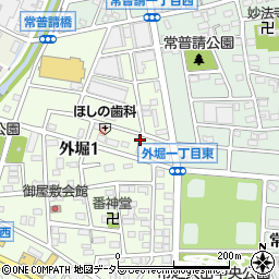 愛知県小牧市外堀1丁目46周辺の地図