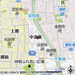 愛知県岩倉市中本町中北裏周辺の地図