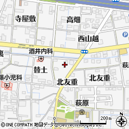 愛知県一宮市萩原町萩原替土75周辺の地図