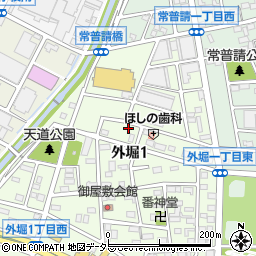 愛知県小牧市外堀1丁目61周辺の地図