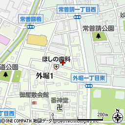 愛知県小牧市外堀1丁目18周辺の地図