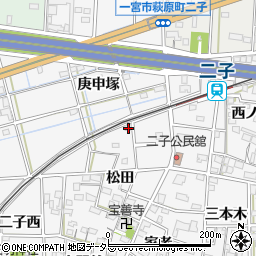 愛知県一宮市萩原町萩原松田40周辺の地図