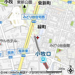 愛知県小牧市緑町3周辺の地図